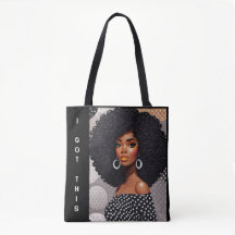 bolsa de empoderamento afro-garota divertida