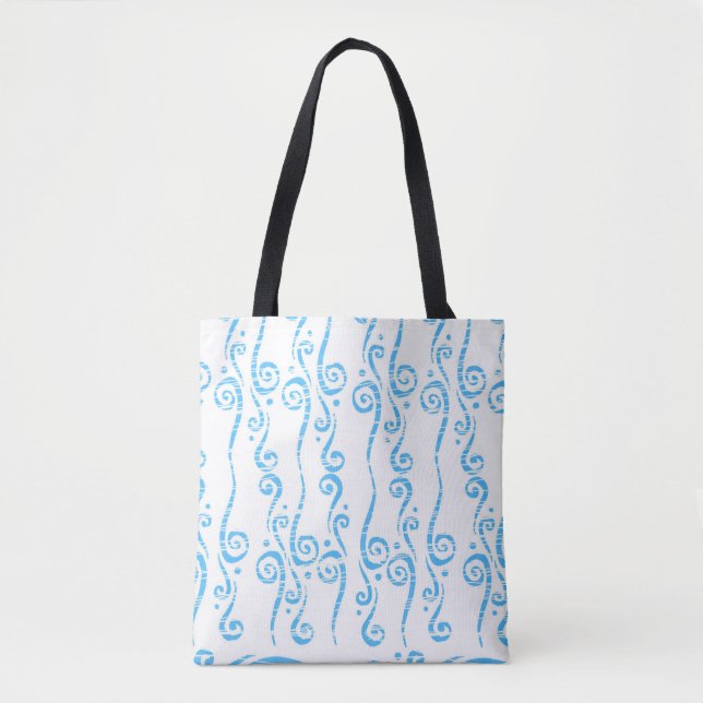 Tote Bolsa de espirais azuis (Frente)