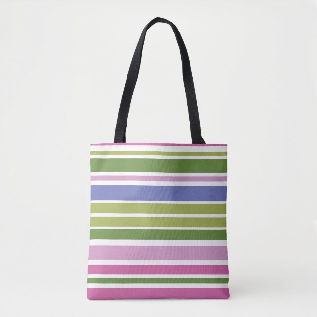 Tote Bolsa de faixa de várias cores (Frente)