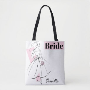 Tote bolsa de Fashion Noiva Rosa