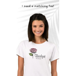 Tote Bolsa de Festa Bridal Rosa Rosa Encantada - Nome P