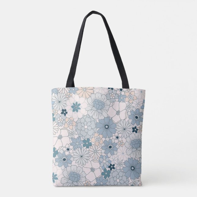 Tote Bolsa de Flor Azul de Groovy (Verso)