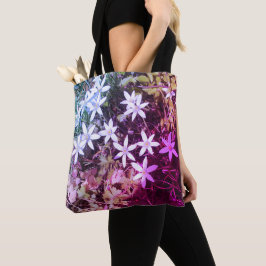 Tote Bolsa de Flor Branco e Rosa