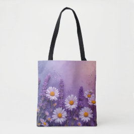 Tote Bolsa de Flor de Lavanda Elegante