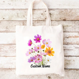 Tote Bolsa de flores silvestres, Bolsa com nome persona