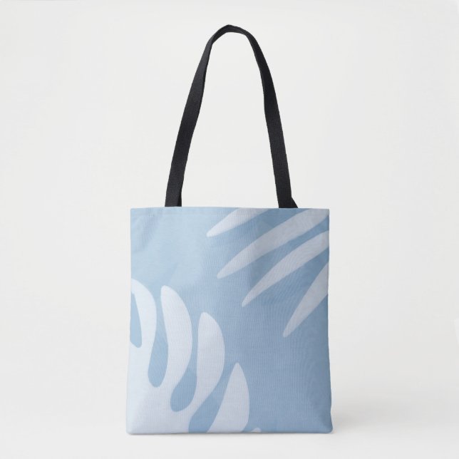 Tote Bolsa de Folha de Palma Azul-Céu (Frente)