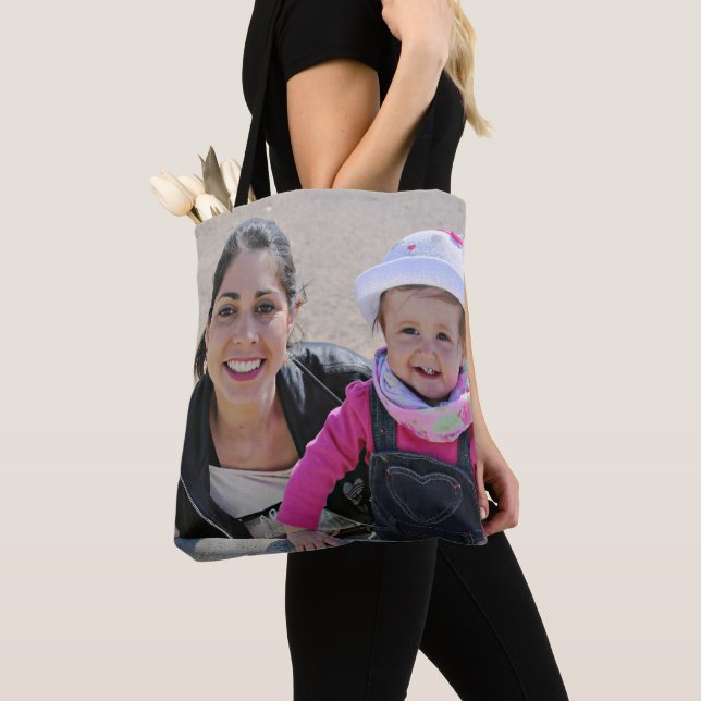 Tote Bolsa de foto personalizada para a mãe (Close Up)