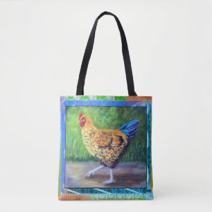 Tote Bolsa de Galinha Colorida