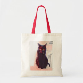 Tote Bolsa de Gato Preto Curioso