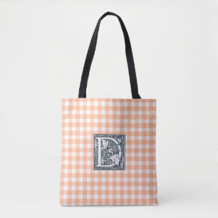 Tote bolsa de gingham laranja