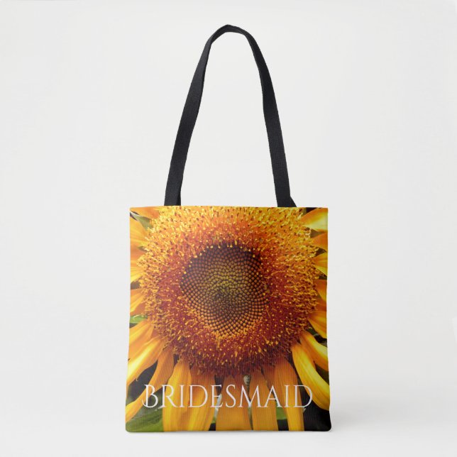 Tote Bolsa de girassol para a Bridesmaid (Frente)