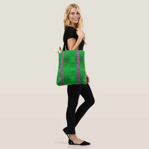 Tote Bolsa de Glitz verde rosa Sorority!