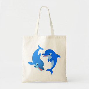 Tote Bolsa de Golfinhos de Desenho Animado Fofo