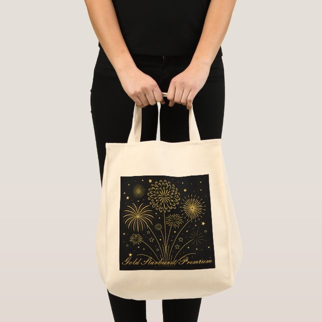 Tote Bolsa de Grumos de Espumantes Dourados (Frente (produto))
