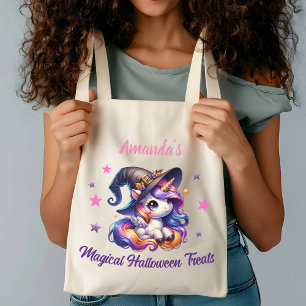Tote Bolsa de Halloween do Unicórnio Bonito para Crianç