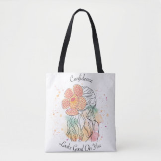 Tote Bolsa de ilustração da aquarela da linha de arte d
