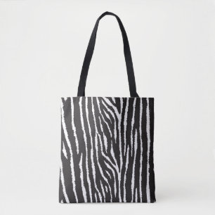 Tote Bolsa de impressão de animais preto/branco