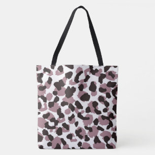 Tote Bolsa de impressão de marrom/animal preto