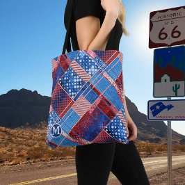 Tote Bolsa de Jeans Azuis de Monograma