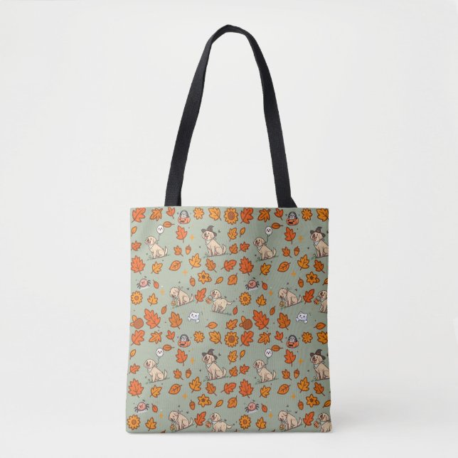 Tote Bolsa de Labrador Retriever Abóbora de Halloween F (Frente)