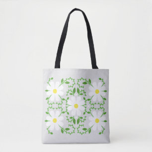 Tote Bolsa de laptop de padrão floral de margarida