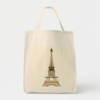Tote Bolsa de Lona Chic com a Torre Eiffel