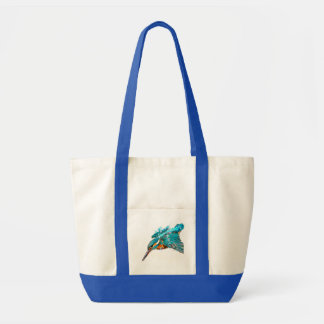 Tote Bolsa de Lona com Ilustração de Pássaro em Aquarel