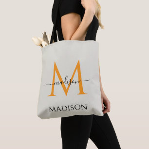 Tote Bolsa de Lona com Monograma Personalizado e Nome d