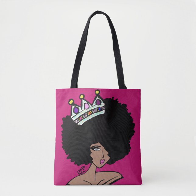 Tote Bolsa de Lona Coroa Afro (Frente)