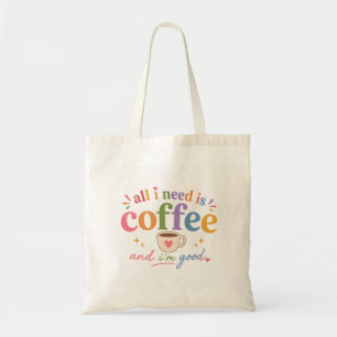 Tote Bolsa de Lona para Amantes de Café Fofa