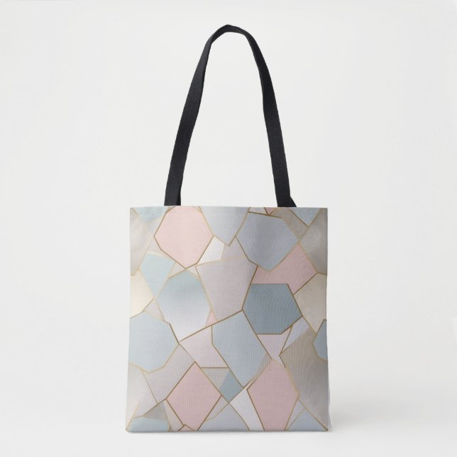 Tote Bolsa de luxo do Pastel Mosaico (Frente)