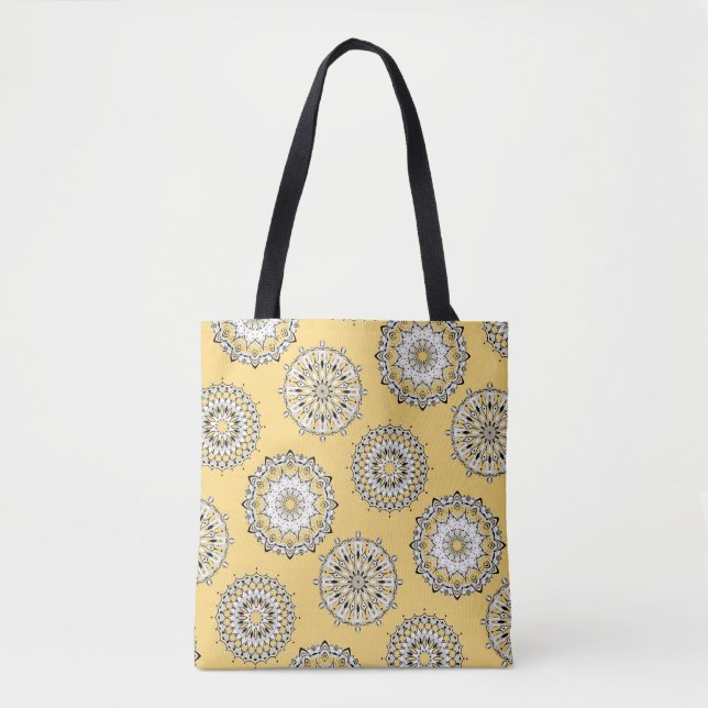 Tote Bolsa de Mandalas Amarelo (Frente)