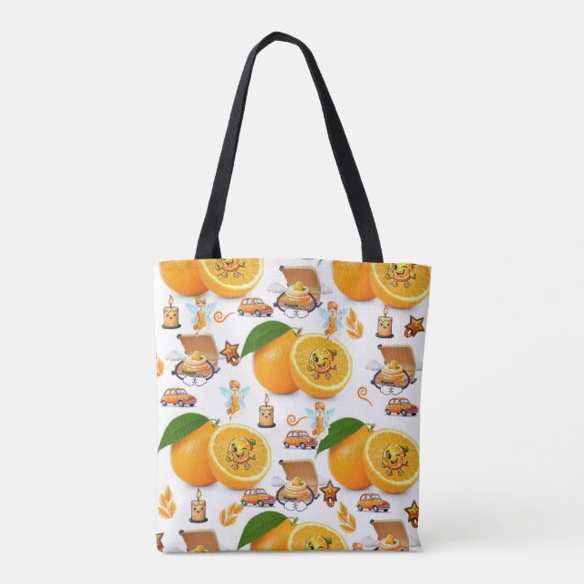Tote Bolsa de mão, Velas de Fada de Laranja Frutas (Verso)