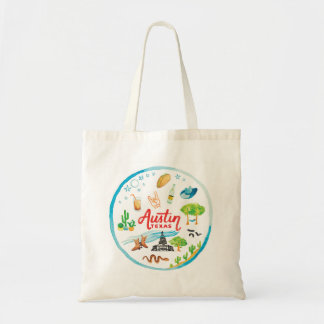 Tote Bolsa de Mapa de Austin Texas