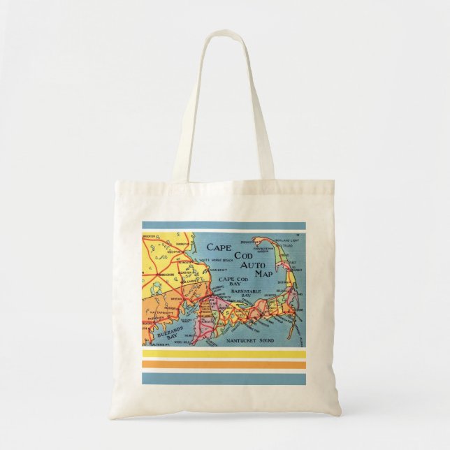 Tote Bolsa de Mapa de Automóvel de Cape Cod (Frente)