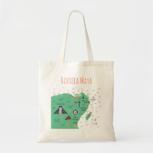 Tote Bolsa de Mapa de Riviera Maya
