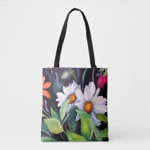 Tote Bolsa de margaridas brancas