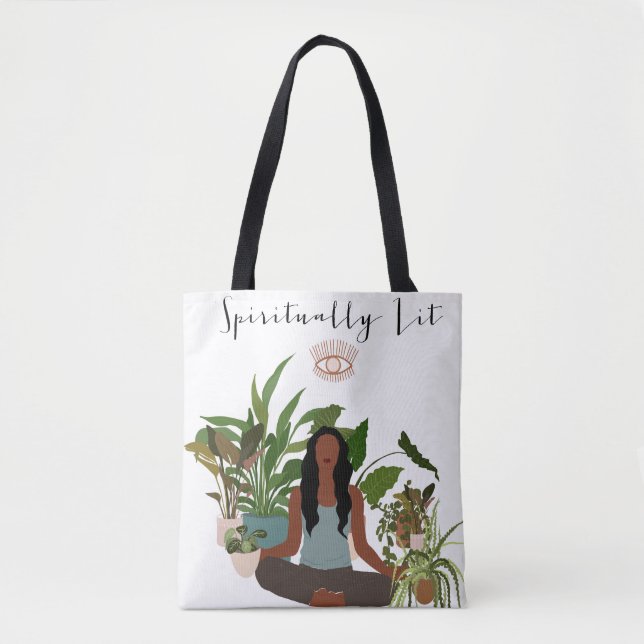 Tote Bolsa de Meditação de Mulher Negra (Frente)