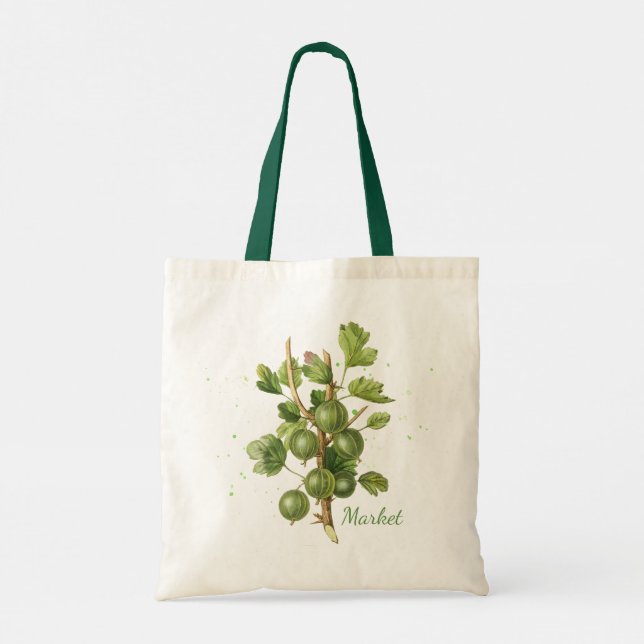 Tote Bolsa de Mercado de Fruta Botânica (Verso)