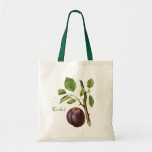 Tote Bolsa de Mercado Reutilizável de Plum Botânico