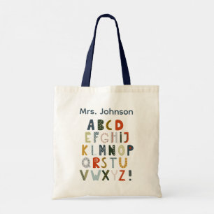 Tote Bolsa de Mestre com Presente de Alfabeto Artístico