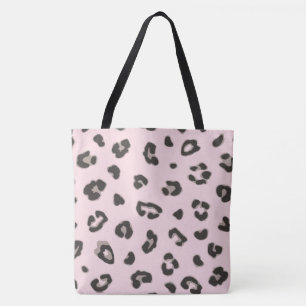 Tote Bolsa de Moda de Impressão Animal da Rosa claro