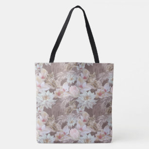 Tote Bolsa de Moda Floral do Leopardo