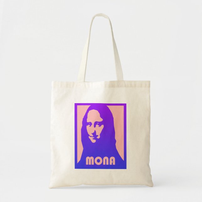Tote Bolsa de Monalisa com Impressão de Estilo Pop Art  (Frente)