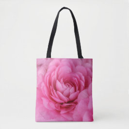 Tote Bolsa de Monograma de Fotografia com Flor Rosa