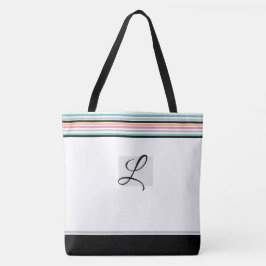 Tote Bolsa De Monograma Moderno Contemporâneo