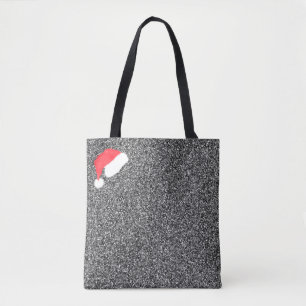 Tote Bolsa de Monograma Moderno de Santa Hat e Prata