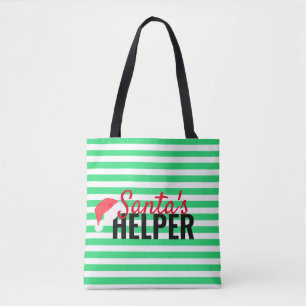 Tote Bolsa de Monograma Verde de Papais noeis de Praia