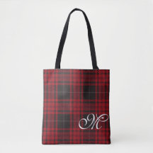 Bolsa de Monograma Xadrez Vermelho