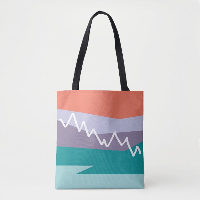 Tote Bolsa de montanha com fundo de coral sólido (Frente)
